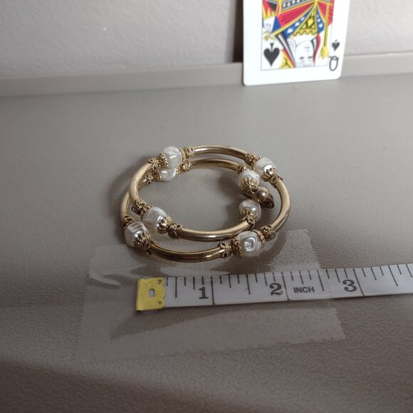 4 Pc Faux Pearl / Pearl Necklace And Bracelet Lot - Picture 3 of 12